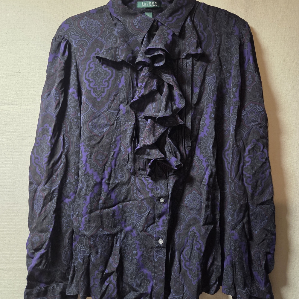 Lauren Ralph Lauren Purple Paisley Button Down Shirt